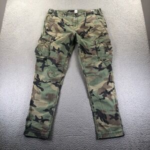 Gap Pants Mens 39x32 Green Camo Ripstop Taper Military Utility Army Fatigues